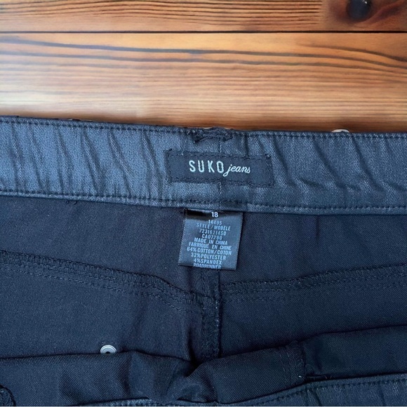 SUKO JEANS Black faux leather like pull-on pants - Picture 10 of 10